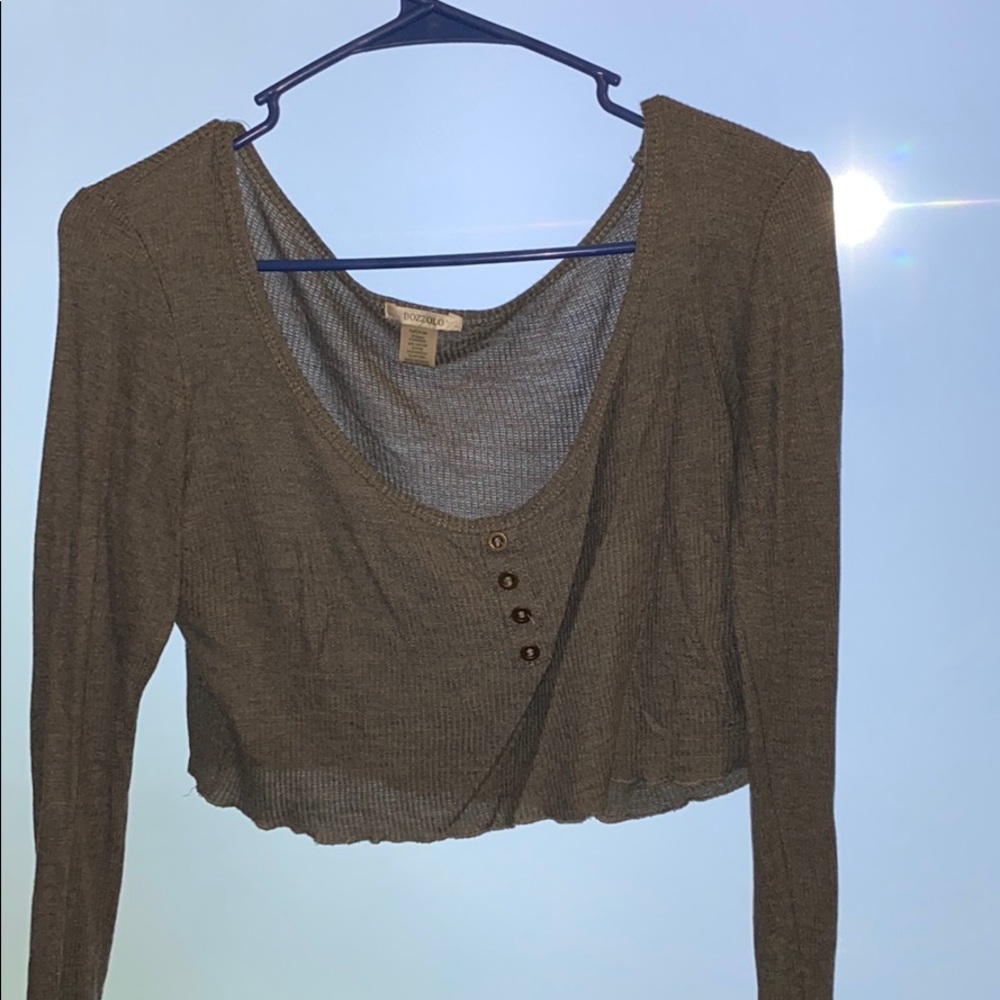 Grey Crop Top